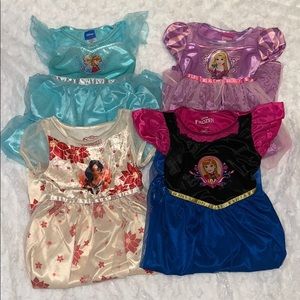 Bundle of 4 Disney princess nightgowns